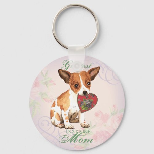 Chihuahua Heart Mom Keychain