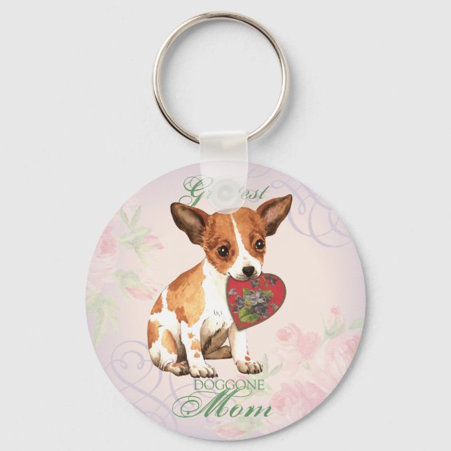 Chihuahua Heart Mom Keychain (Front)
