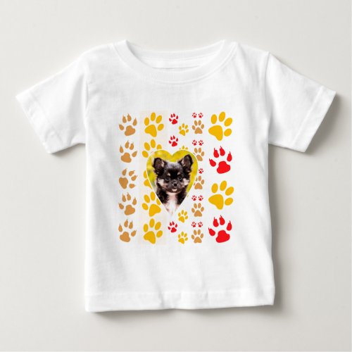 Chihuahua Heart Paw Prints Baby T_Shirt