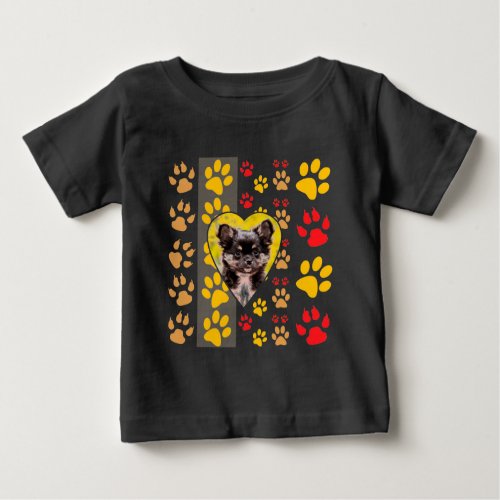 Chihuahua Heart Paw Prints Baby T_Shirt