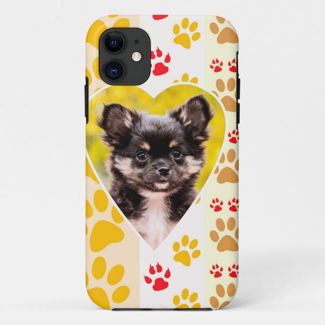 Chihuahua Heart Paw Prints Case-Mate iPhone Case (Back)