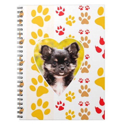 Chihuahua Heart Paw Prints Notebook