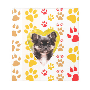 Chihuahua Heart Paw Prints Notepad