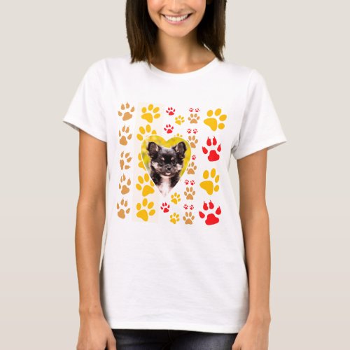 Chihuahua Heart Paw Prints T_Shirt