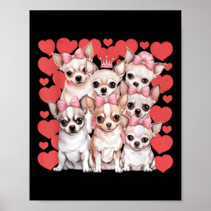 Chihuahua Heart Valentines Day Couple  Poster