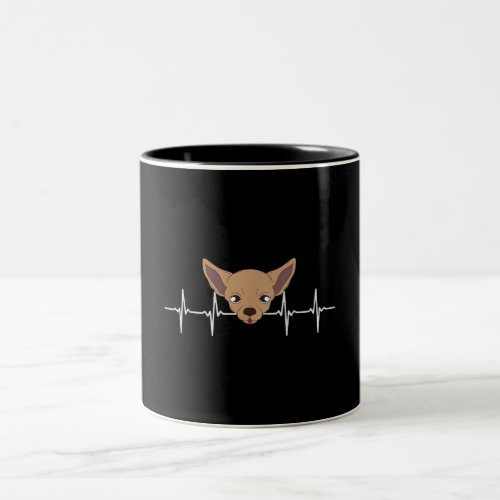 Chihuahua Heartbeat Chihuahua Fanatic Fur Parent Two_Tone Coffee Mug