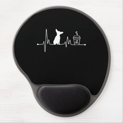 chihuahua heartbeat  ekg pulse coffee lover small gel mouse pad