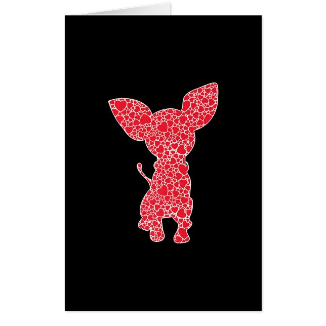 Chihuahua Hearts Valentines Day Dog Pup Lover Card (Front)