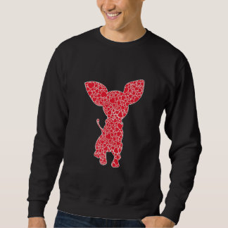 Chihuahua Hearts Valentines Day Dog Pup Lover Sweatshirt