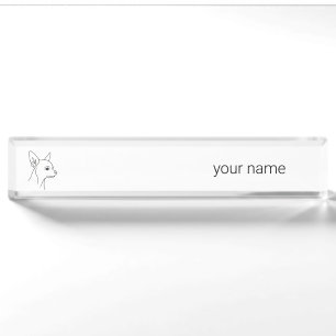 Chihuahua Heritage Minimalist Desk Name Plate