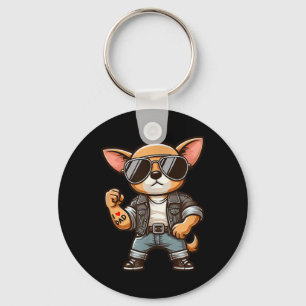 Chihuahua I Love Dad Funny Dog Tattoo  Keychain