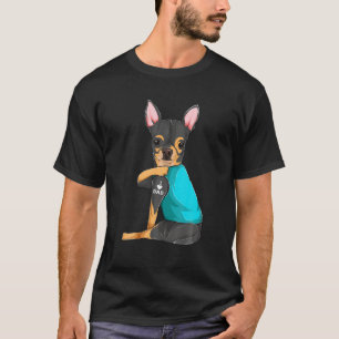 Chihuahua I Love Dad Tattoo Apparel Dog Dad Gifts T-Shirt