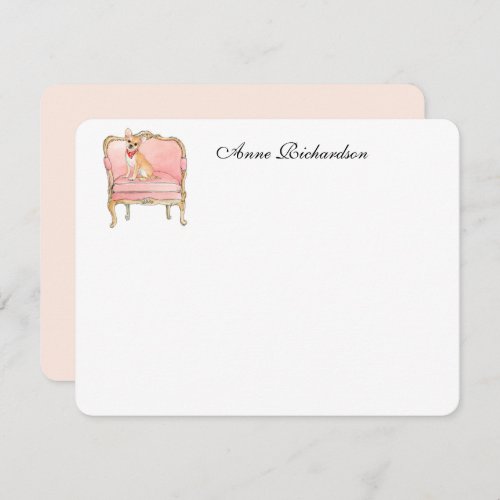 Chihuahua illustration  custom flat Thank You Card