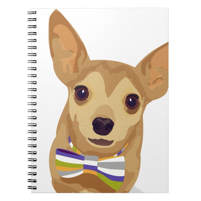 Chihuahua in a bowtie on white background notebook (Front)