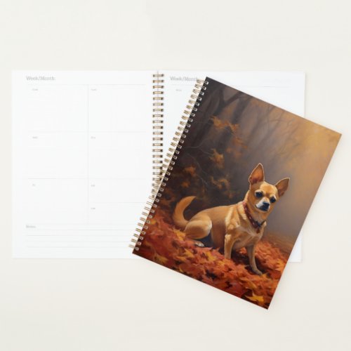Chihuahua in Autumn Leaves Fall Inspire  Planner