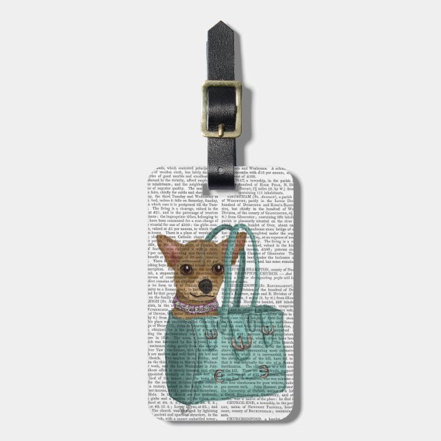 Chihuahua In Bag Luggage Tag (Front Vertical)