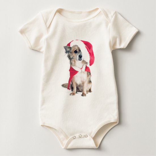 Chihuahua in Christmas costume Baby Bodysuit