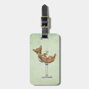 Chihuahua in Cocktail Glass Luggage Tag