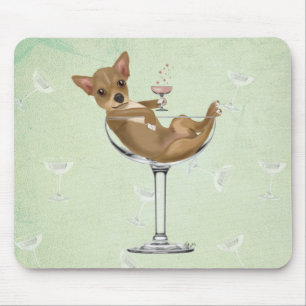 Chihuahua in Cocktail Glass Mouse Pad