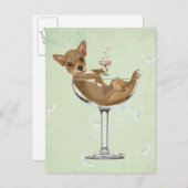 Chihuahua in Cocktail Glass Postcard (Front/Back)