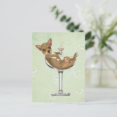 Chihuahua in Cocktail Glass Postcard (Standing Front)