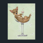 Chihuahua in Cocktail Glass Postcard<br><div class="desc">Fashion & Figurative</div>