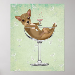 Chihuahua in Cocktail Glass Poster