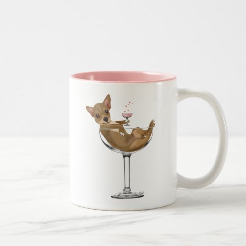 Chihuahua in Cocktail Glass Two_Tone Coffee Mug