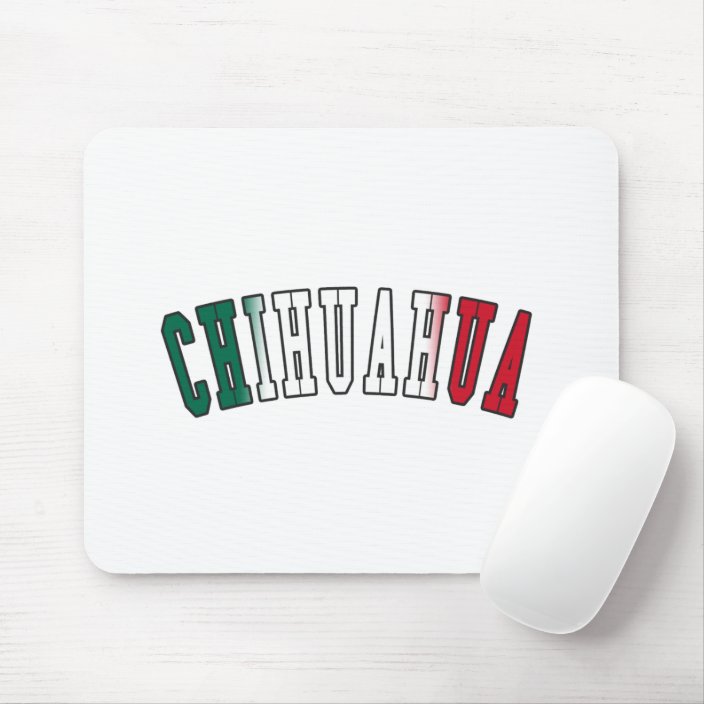 Chihuahua in Mexico National Flag Colors Mousepad