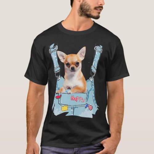 Chihuahua in Pocket 2 Strap Front Overalls For Men T_Shirt