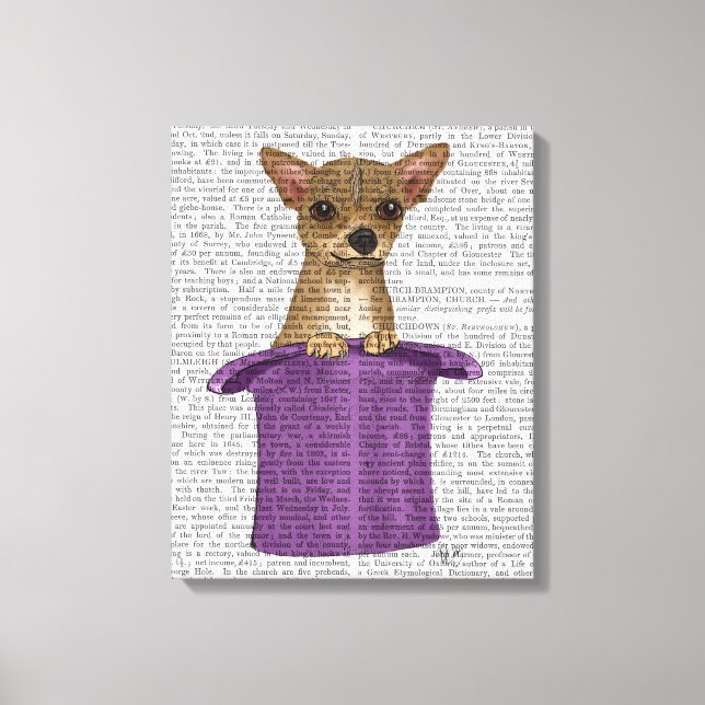 Chihuahua in Top Hat Canvas Print (Front)