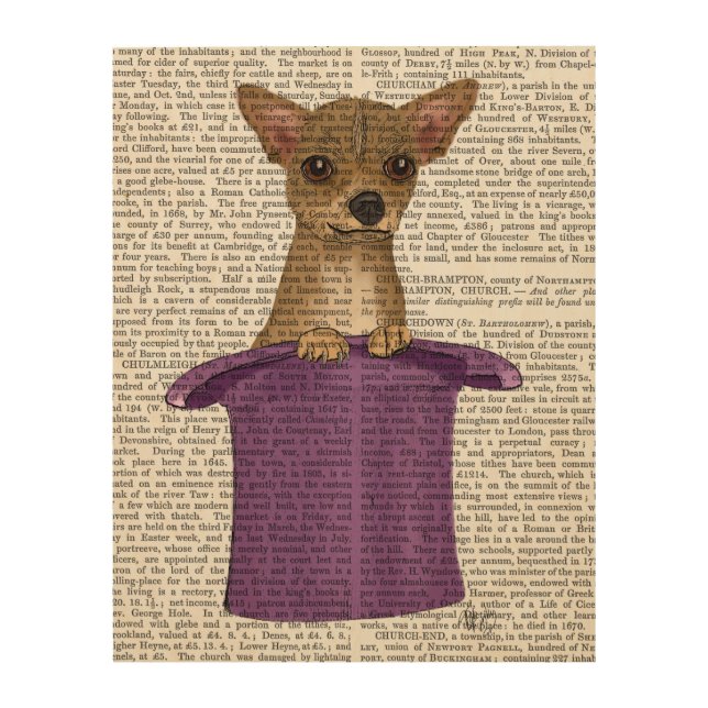 Chihuahua in Top Hat Wood Wall Decor (Front)