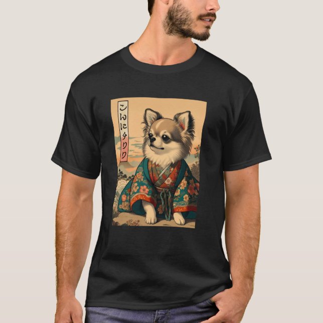 Chihuahua Japanese Konnichihuahua Konichiwawa Cute T-Shirt (Front)