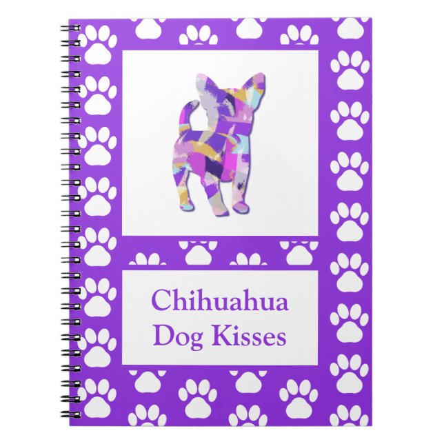 Chihuahua Kisses Cute Dog Silhouette PPY&B Notebook (Front)