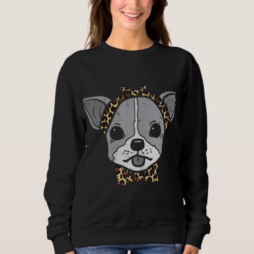 Chihuahua Leopard Print Bandana Chiwawa Dog Lover  Sweatshirt