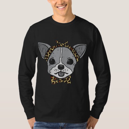Chihuahua Leopard Print Bandana Chiwawa Dog Lover  T_Shirt