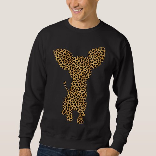 Chihuahua Leopard Print Dog Pup Animal Lover Women Sweatshirt