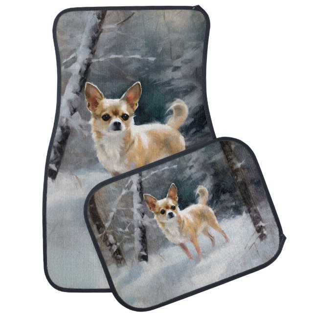 Chihuahua  Let It Snow Christmas Car Floor Mat (Set)