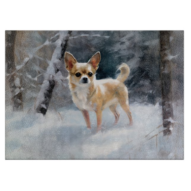 Chihuahua  Let It Snow Christmas Cutting Board (Front)