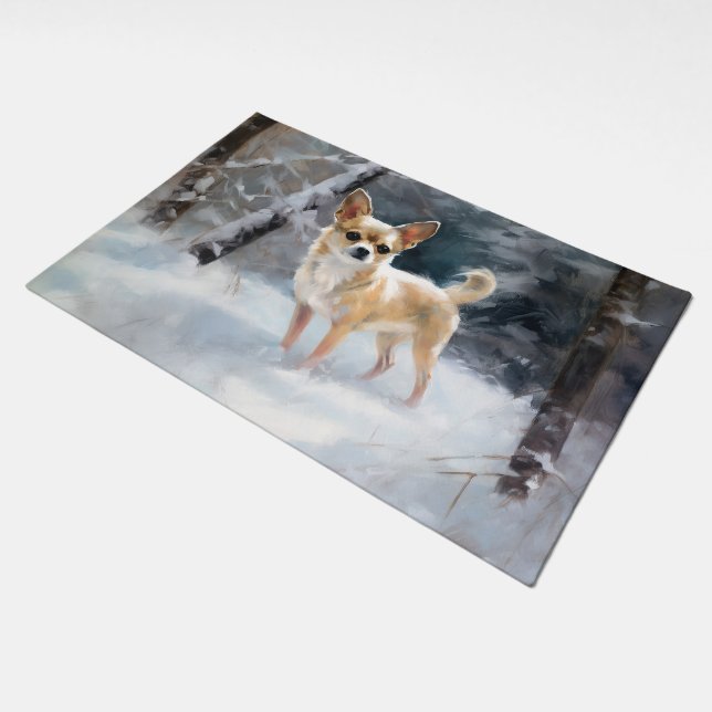 Chihuahua  Let It Snow Christmas Doormat (Angled)