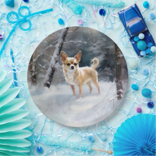 Chihuahua  Let It Snow Christmas Paper Plates