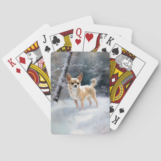 Chihuahua  Let It Snow Christmas Poker Cards (Back)