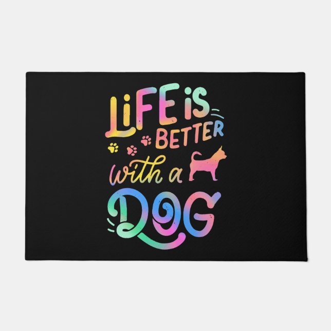 Chihuahua Life is Better with my Dog  Doormat (Front)