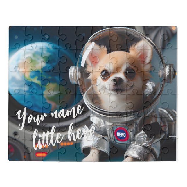Chihuahua little astronaut Puzzle (Puzzle Horizontal)