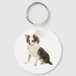 Chihuahua Long Coat Puppy Dog Keychain