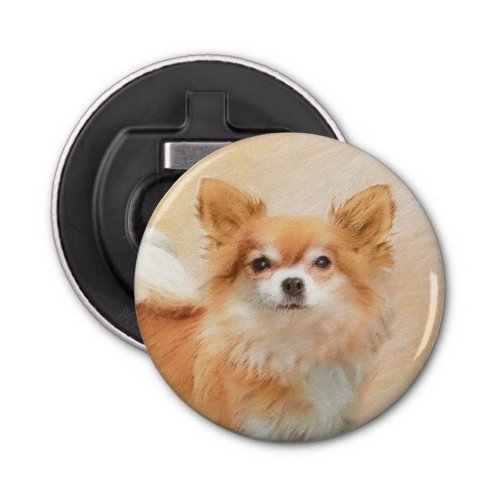 Chihuahua Long_Haired Dog Painting Original Art Bottle Opener