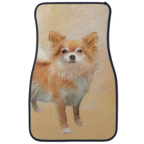 Chihuahua Long_Haired Dog Painting Original Art Car Floor Mat