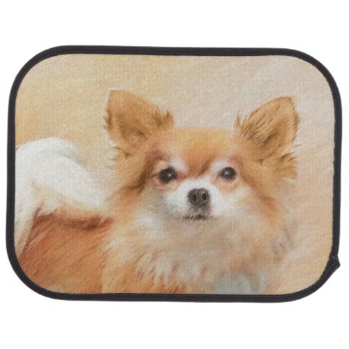 Chihuahua Long_Haired Dog Painting Original Art Car Floor Mat