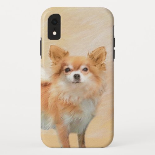 Chihuahua Long_Haired Dog Painting Original Art iPhone XR Case