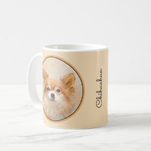 Chihuahua Long-Haired Dog Painting Original Art Coffee Mug